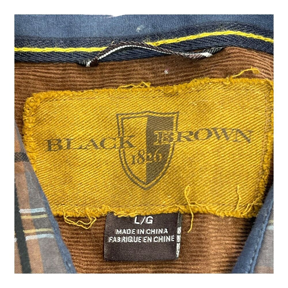Black Brown 1826 Shirt Mens Large Multicolor Plaid Classic Long Sleeve Button-Up - Picture 3 of 6